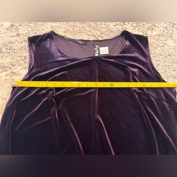 All that Jazz Dark Purple Stretch Velvet Midi Dress - Picture 5 of 6